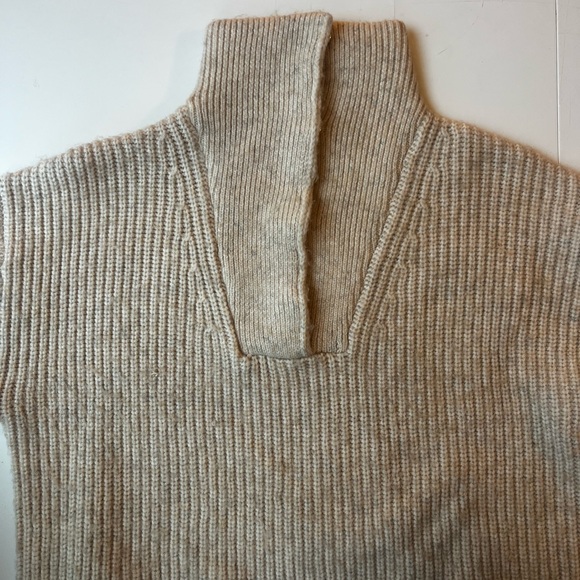 TOPSHOP Size Small Beige Stand Collar Knit Pullover - Picture 4 of 9